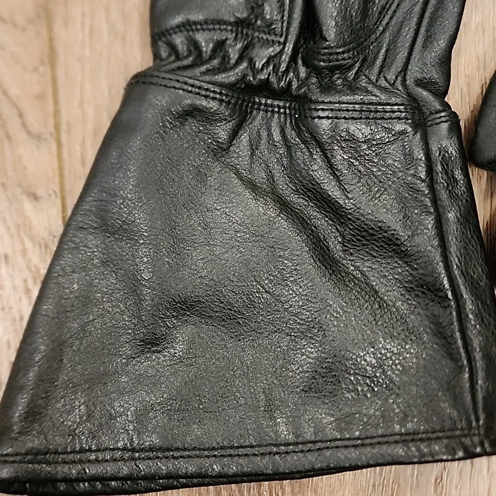 Harley-Davidson Gloves Black Leather Padded Motorcycle Riding Ladies Size Small